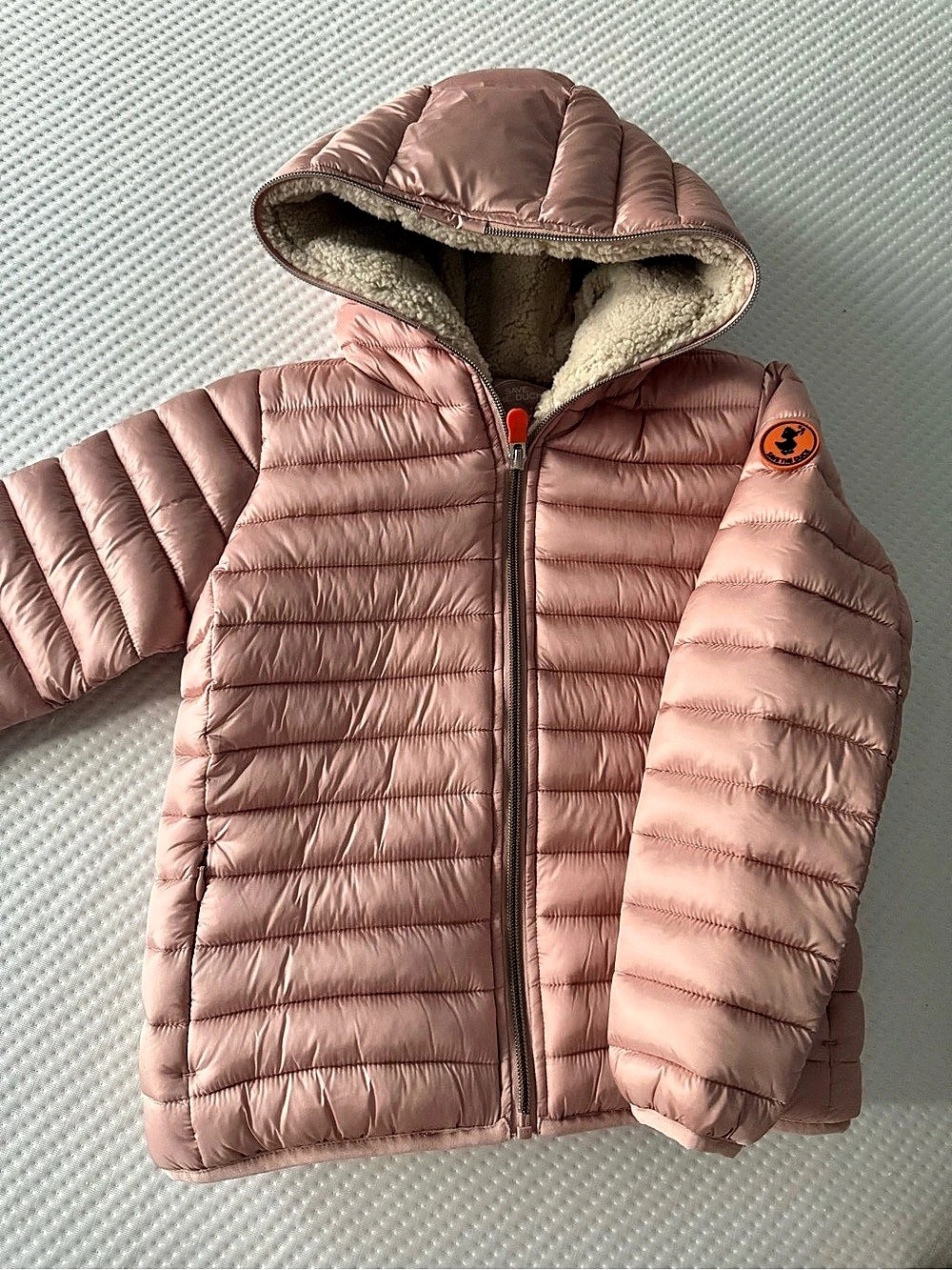 Save the duck Kids Hooded Puffer Jacket in Pink